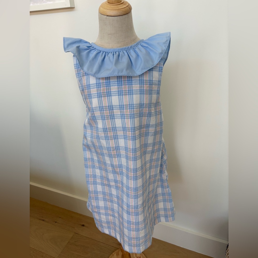 Blue Plaid Kids Casual Dress